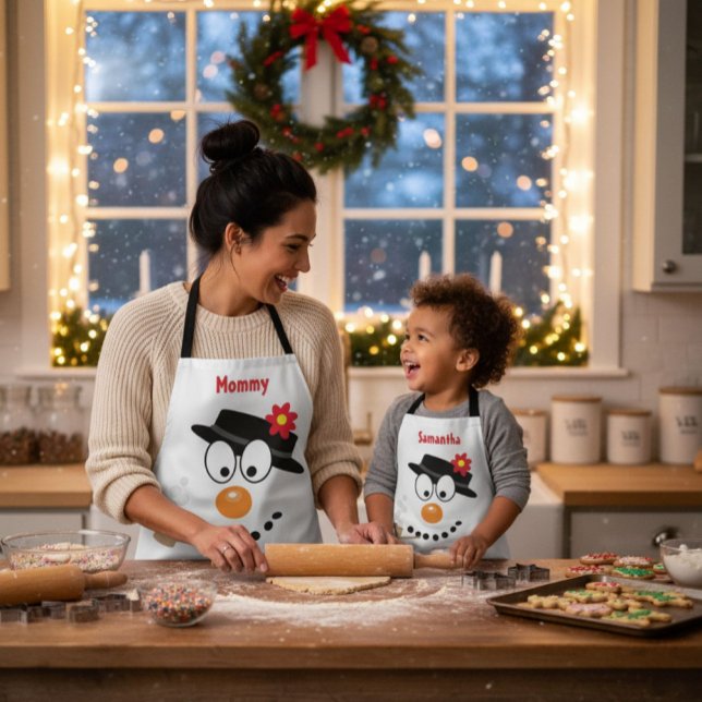 Snowman Christmas Fun Novelty Cartoon Apron (Creator Uploaded)