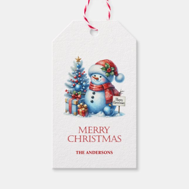 Snowman Christmas Gift Tags (Front)