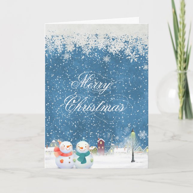 Snowman Christmas Holiday Card (Front)