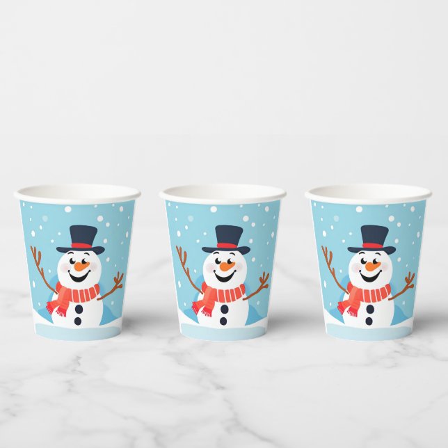 Snowman Christmas Holiday Party Paper cup (Multi)
