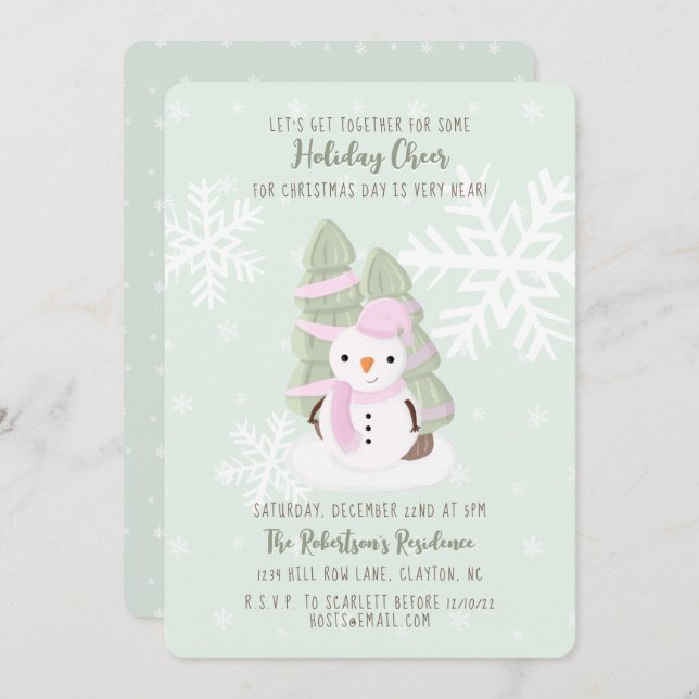 Snowman Christmas Invitation (Front/Back)
