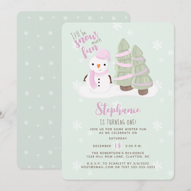 Snowman Christmas Invitation (Front/Back)