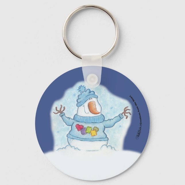 Snowman-Christmas Is “Snow” Close Key Ring (Front)