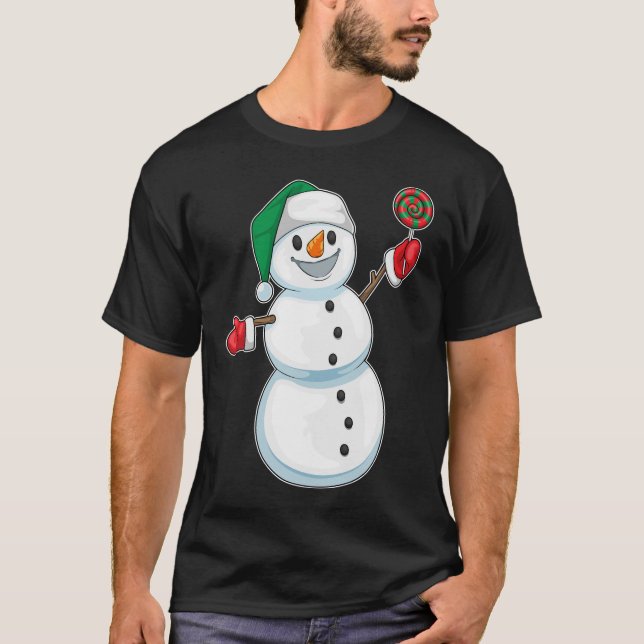 Snowman Christmas Lollipop T-Shirt (Front)