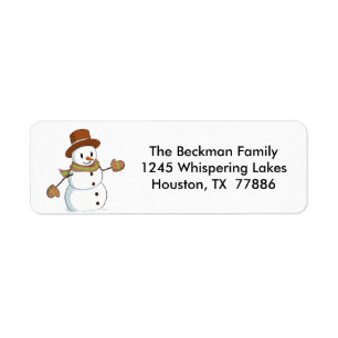 Snowman Christmas mailing labels
