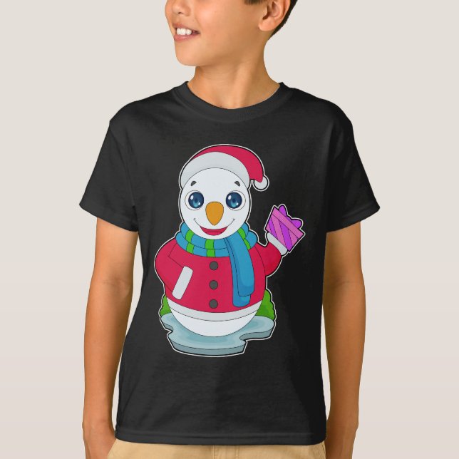 Snowman Christmas Package T-Shirt (Front)