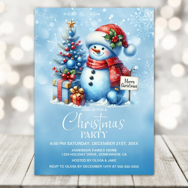 Snowman Christmas Party Invitation (Creator Uploaded)