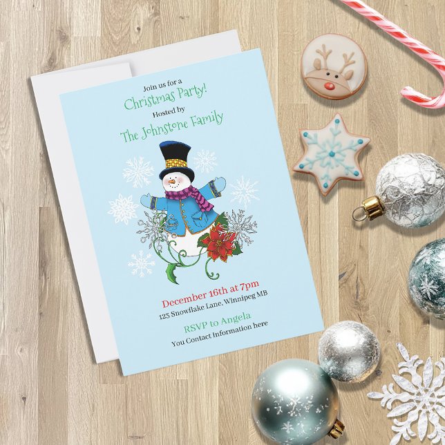 Snowman Christmas Party Invite (Creator Uploaded)