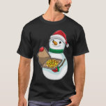 Snowman Christmas Pizza T-Shirt<br><div class="desc">This design is the perfect gift for a birthday,  Christmas and other celebrations. It is suitable for women,  men and kids.</div>