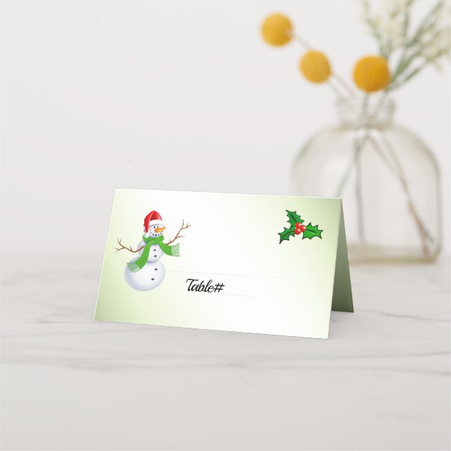 Snowman Christmas Place Cards (Front)