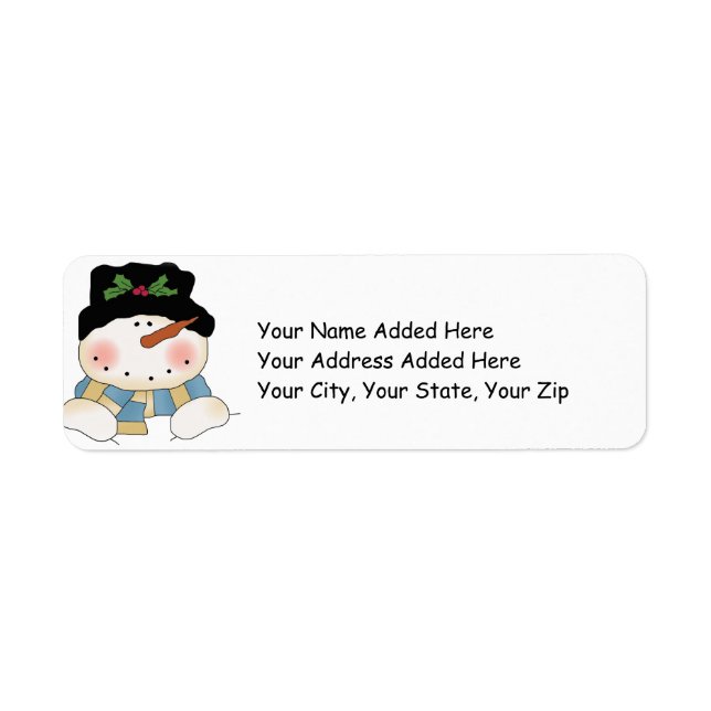 Snowman Christmas Return Address Labels (Front)