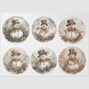 Snowman Christmas Rounds Tissue Paper