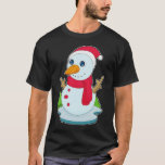 Snowman Christmas Santa hat T-Shirt<br><div class="desc">This design is the perfect gift for a birthday,  Christmas and other celebrations. It is suitable for women,  men and kids.</div>