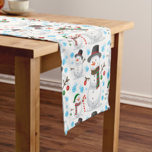 Snowman Christmas Short Table Runner