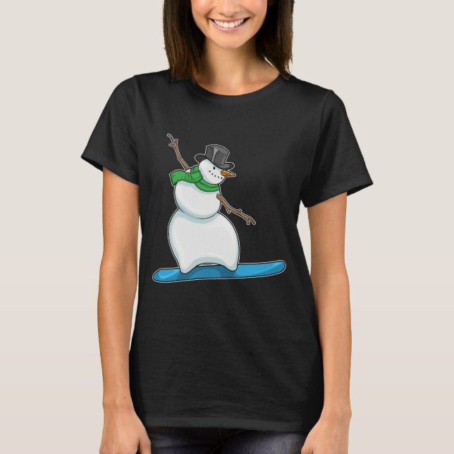 Snowman Christmas Snowboard T-Shirt (Front)