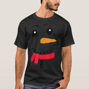 Snowman, Christmas Snowman Face T-Shirt