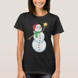 Snowman Christmas Star T-Shirt<br><div class="desc">This design is the perfect gift for a birthday,  Christmas and other celebrations. It is suitable for women,  men and kids.</div>