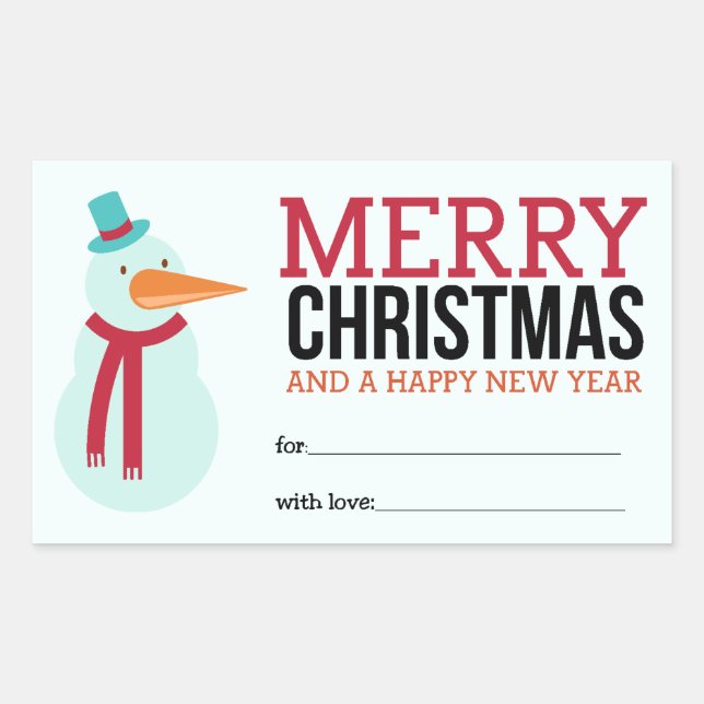 Snowman Christmas Sticker (Front)