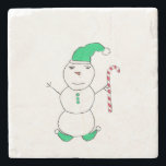 Snowman Christmas  Stone Coaster<br><div class="desc">Snowman</div>