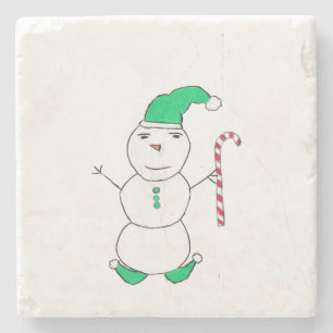 Snowman Christmas  Stone Coaster