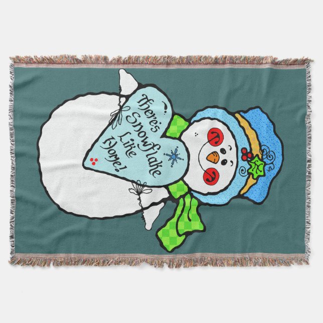 Snowman Christmas Throw Blankets (Front)