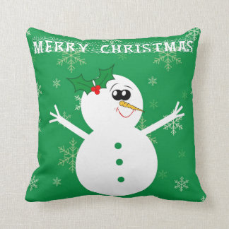 Snowman Christmas Throw Pillow