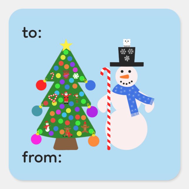 Snowman & Christmas Tree #3-3 Stickers (Front)