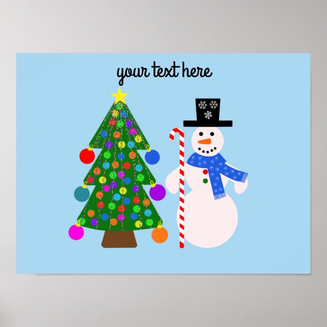 Snowman & Christmas Tree #4 Poster (Front)