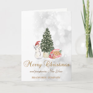 Snowman,Christmas Tree,Cookies Holiday Card