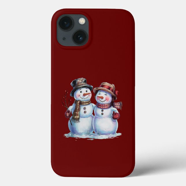 Snowman Christmas Vintage Holiday Case-Mate iPhone Case (Back)