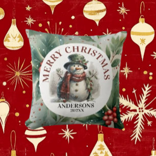 Snowman Christmas Wishes Cushion