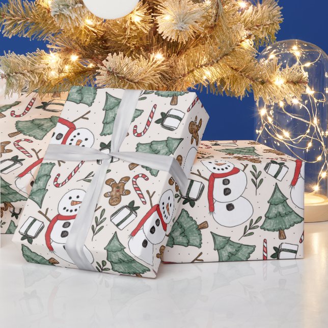 Snowman Christmas  Wrapping Paper (Holidays)