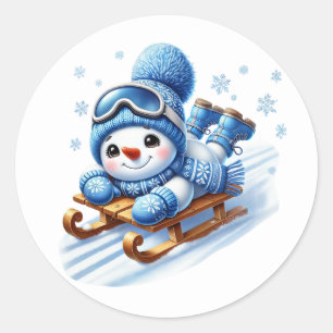 Snowman Classic Round Sticker