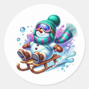 Snowman Classic Round Sticker