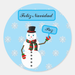 snowman classic round sticker