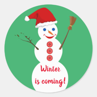 Snowman Classic Round Sticker