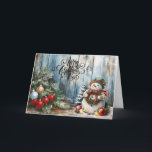 Snowman Classic Watercolor Merry Christmas Blank<br><div class="desc">Customise this Classic Watercolor Merry Christmas Snowman Blank Holiday card by adding your Holiday Greeting inside of the card or leave blank so you can add a handwritten message. This non-photo, non-denominational card is perfect for sending out to customers, friends, family, co-workers and teachers. Thank you for Visiting & Shopping...</div>