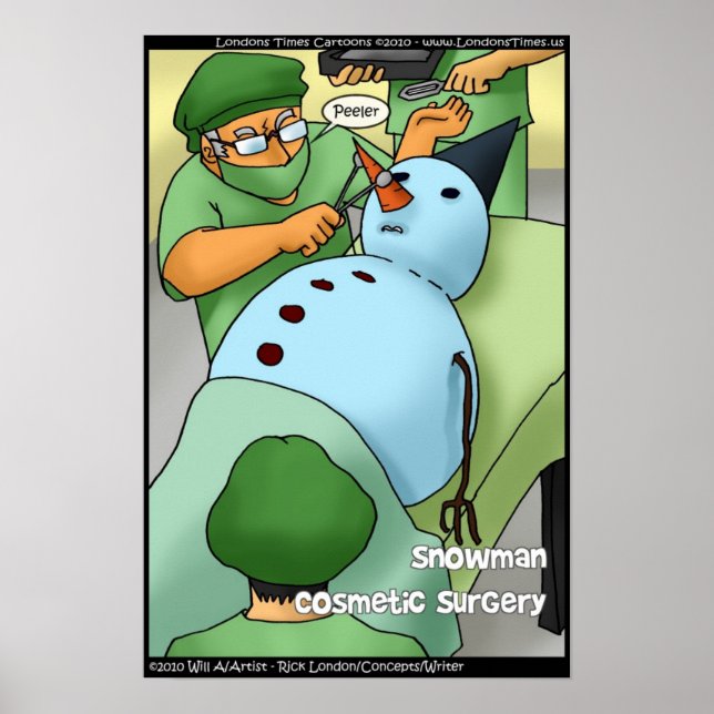 Snowman Cosmetic Surgery Gifts Tees Poster (Front)