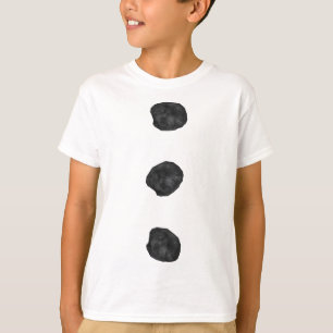 Snowman Costume Shirt Three Black Buttons On White