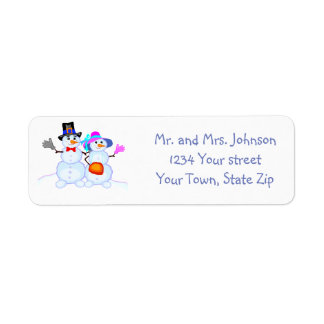 Snowman Couple Address Labels
