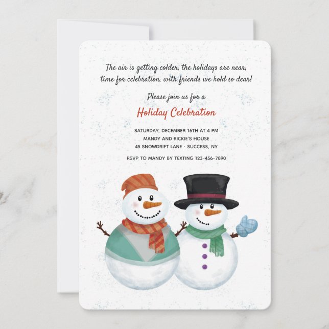 Snowman Couple Invitation (Front)