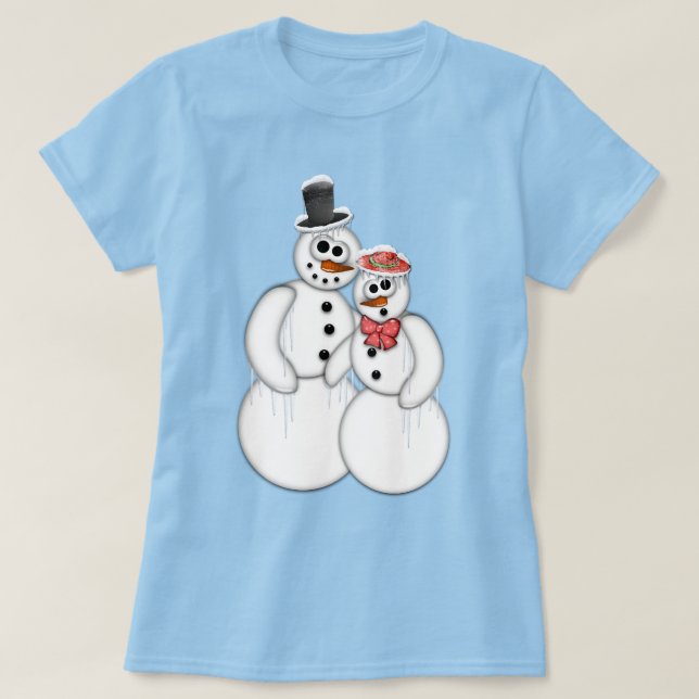 Snowman Couple T-Shirt (Design Front)