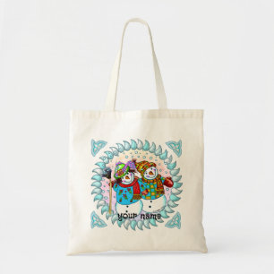 Snowman Couple tote bags, Bag