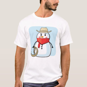 Snowman Cowboy - Funny Illustration T-Shirt