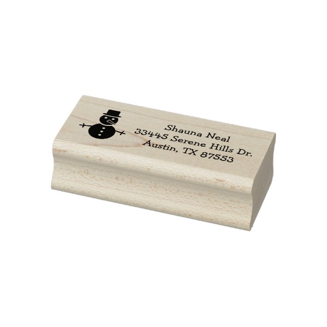 Snowman Custom Address Rubber Art Stamp (Stamp)