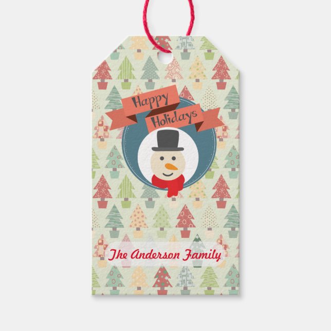 Snowman Custom Gift Tags (Front)