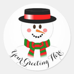 Snowman Custom Holiday Sticker