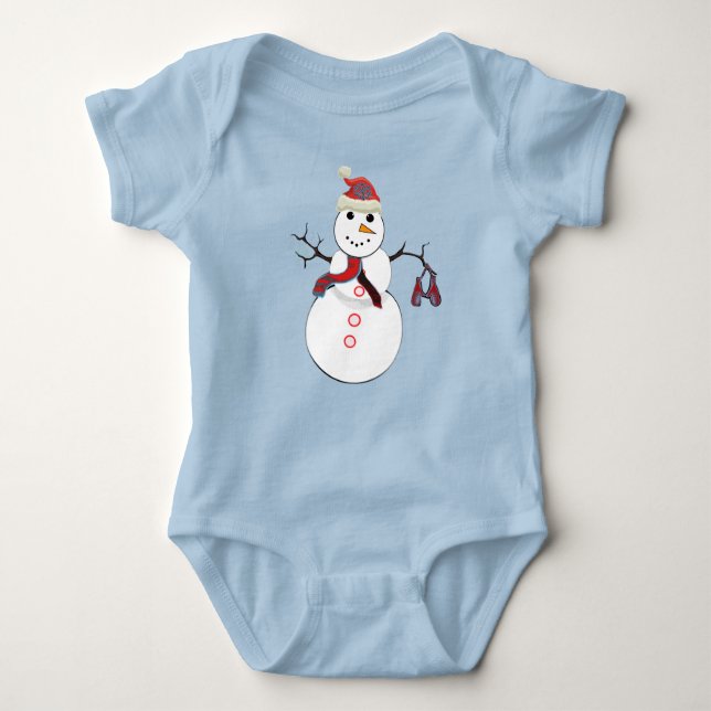 Snowman - Customised Baby Bodysuit (Front)