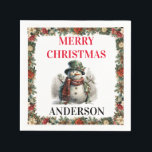 Snowman Cute Christmas Wishes Paper Napkin<br><div class="desc">Snowman Cute Watercolor Christmas Wishes Convenience is key during this busy season! Visit our Zazzle store to explore the complete Snowman Cute Watercolor Christmas Wishes collection. With just a few clicks, you can have these delightful designs delivered right to your doorstep. If you need any further customisation please feel free...</div>