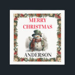 Snowman Cute Christmas Wishes Paper Napkin<br><div class="desc">Snowman Cute Watercolor Christmas Wishes Convenience is key during this busy season! Visit our Zazzle store to explore the complete Snowman Cute Watercolor Christmas Wishes collection. With just a few clicks, you can have these delightful designs delivered right to your doorstep. If you need any further customisation please feel free...</div>